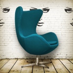 blue egg chair arne jacobsen design vintage